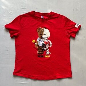 Red Graphic T-Shirt with Bear Design